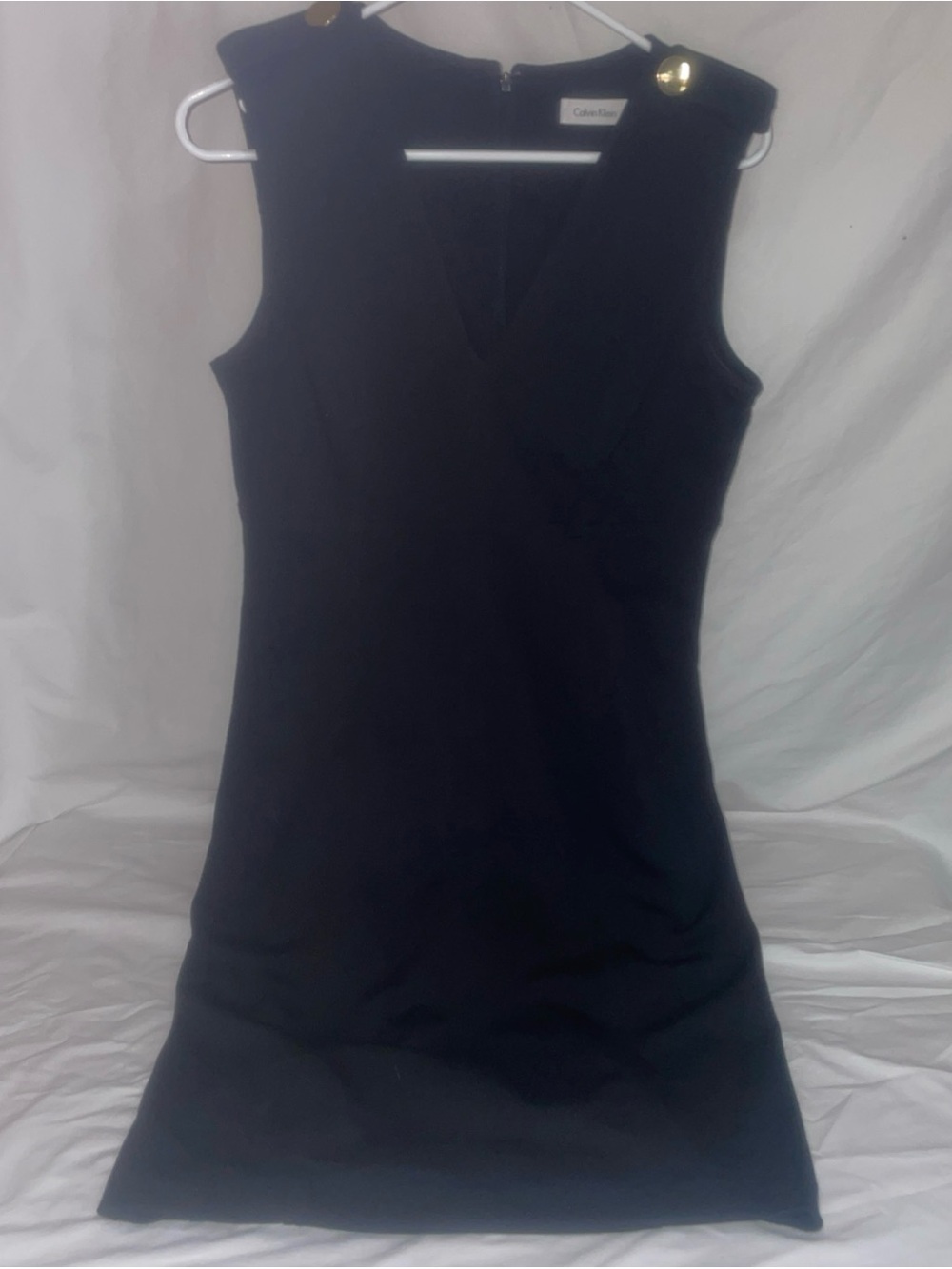 Calvin Klein Black V-Neck Sleeveless Dress
